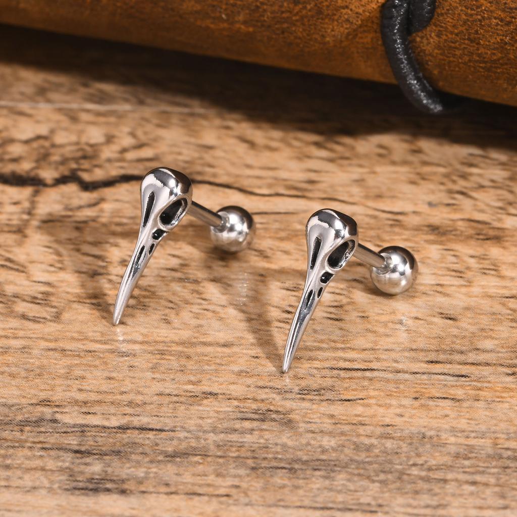 Spider/Cross/Cat/Crow/Four-pointed Star Stud Earrings for Unisex Unique Design Punk Personality Earrings Enamel Fashion Jewelry