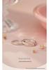 Sterling Silver S999 Sweet Meow Cat Series Couple Rings - Fresh, Playful Cartoon Gift for Girlfriend.