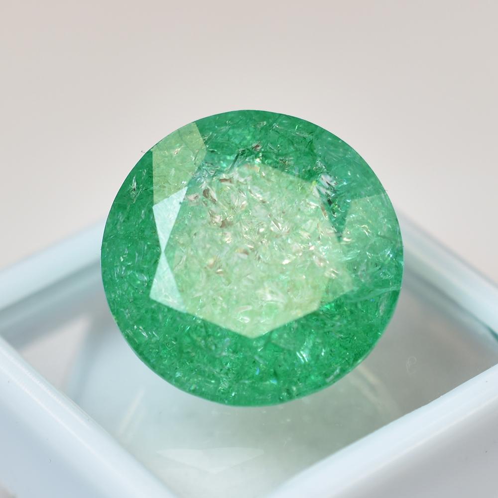 Natural Green Emerald 26.95 Ct Round Cut Loose Gemstone For Best Gift
