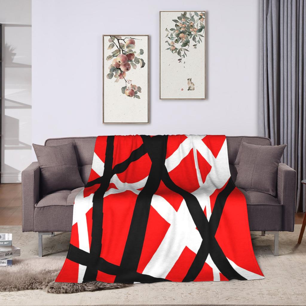 Van Halen Black And White Lines Blanket Child Flannel Throw Blanket For Living Room Warm Soft Design Quality Bedspread Gift Idea