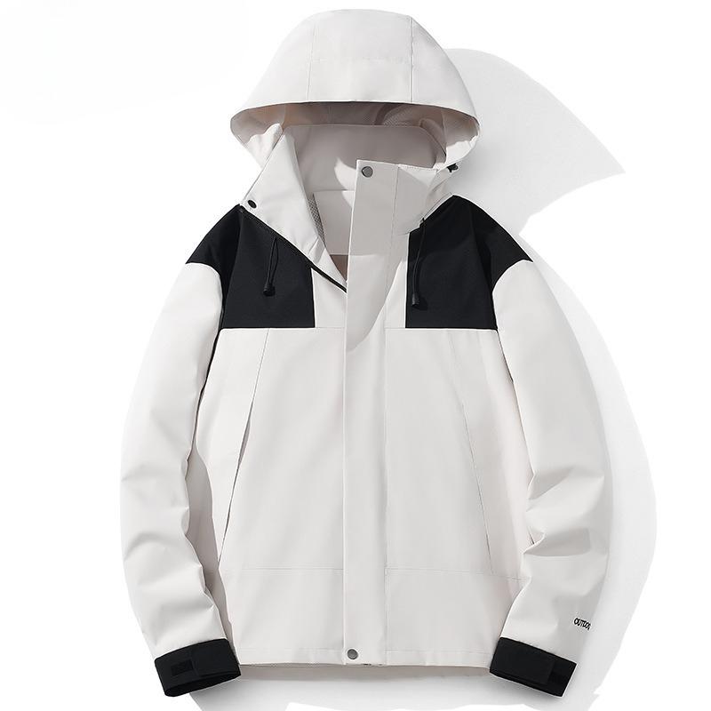 Spring New Outdoor Sports Jacket Windproof and Waterproof Mountaineering Jacket with Removable Hood