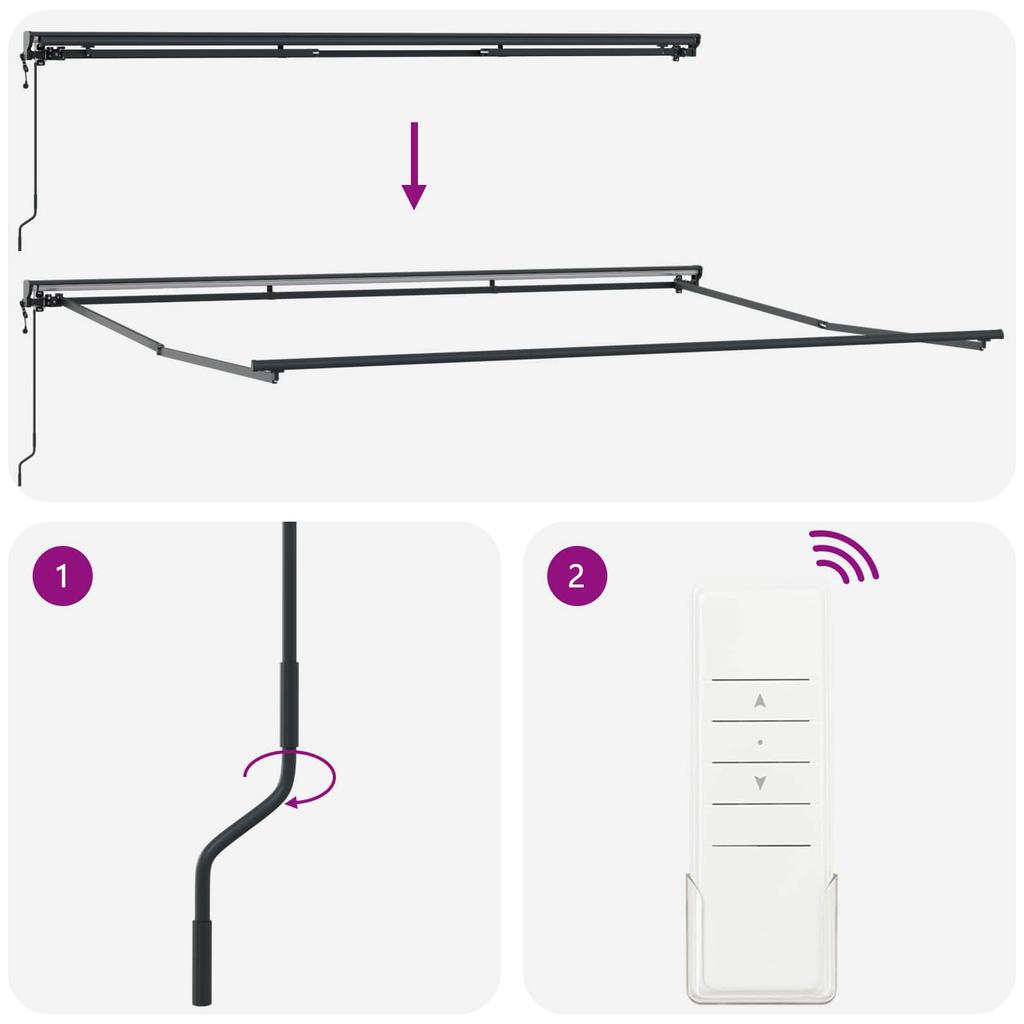Retractable Awning Anthracite 450 x 350 cm