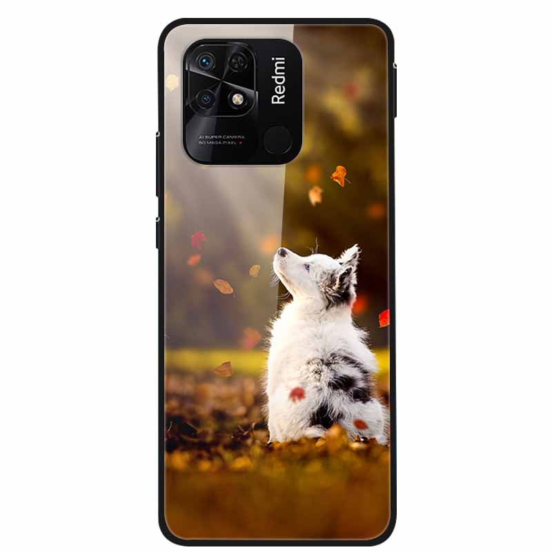 For Redmi 10C Case Luxury Tempered Glass Back Cover Hard Case For Xiaomi Redmi 10C 10 C Capa Redmi10C Shockproof Funda Coque