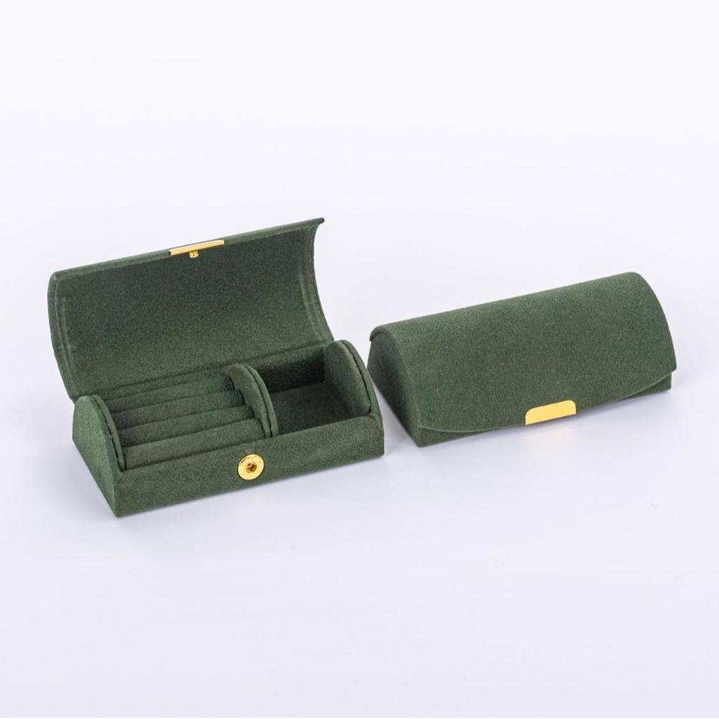 Elegante Schmuckschatulle aus Samt für Ohrringe & Halsketten - Tragbare Reiseaufbewahrungs- & Ausstellungsbox