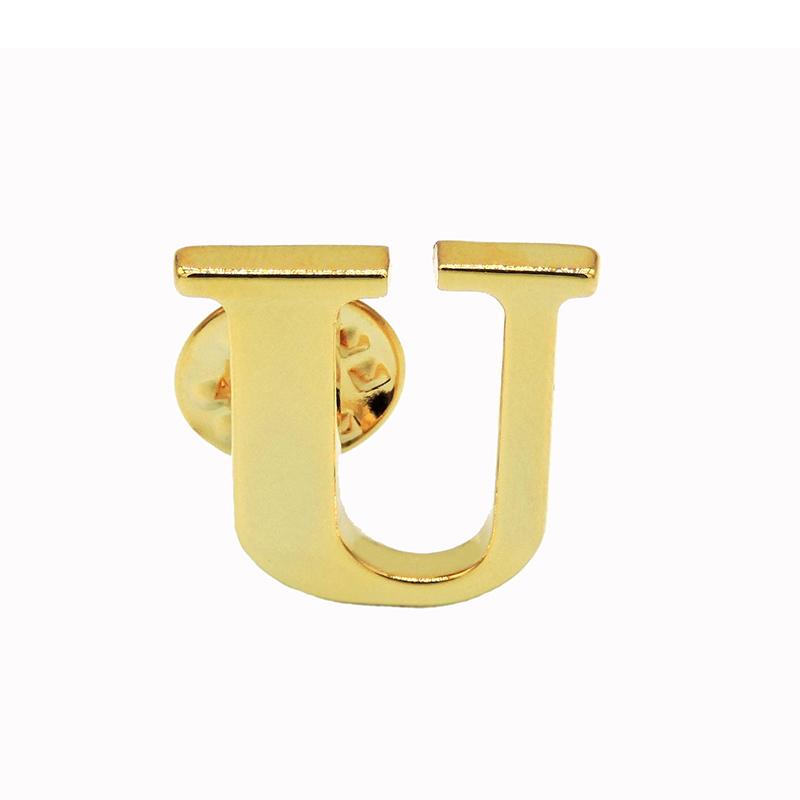 Унисекс модное имя начальная заглавная буква брошь костюм булавки золотая свадьба высокое качество U