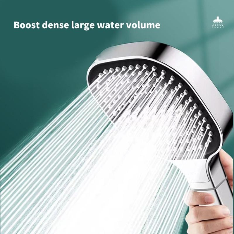 Universal 13cm Shower Head with Not Clogging Nozzles Universal Shower interfaces ABS for High Pressure Bathroom Use