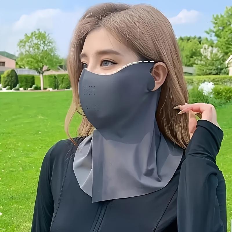 Elegant Face Mask for Women - Breathable, Sun-Protective Neck Cover with Dotted Design, Ideal for Outdoor Activities and Beach