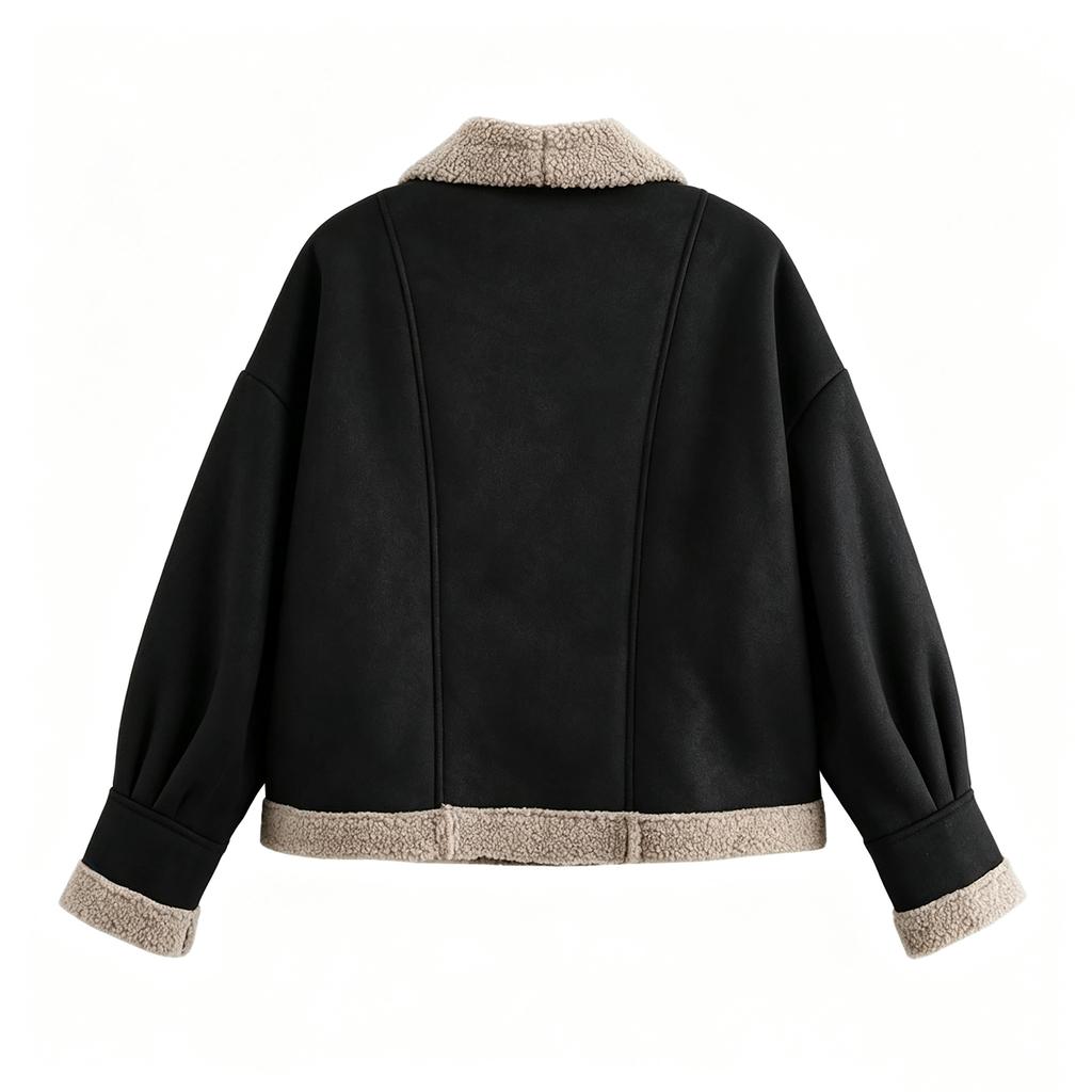 Women's Casual Long Sleeve Lapel Jacket for Everyday Wear