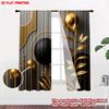 Flat Printing Happy Valentine Day Scene Curtains Black Gold Geometric Moon Digital Printed Polyester Drapes Set Of 2 Made