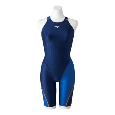 Stream Ace Race Open Back Half Suit Size for Competitive Swimming and Challenge FINA Swimming Women's (N2MG2720, XL, Navy/Blue) Swimmers.