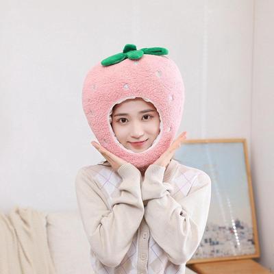 Strawberry Hat Headwear Soft Plush Headgear for Birthday Carnival Party Supplies