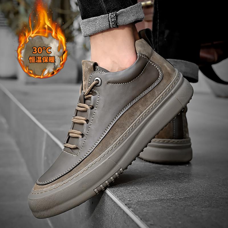 Мужские ботинки на шнуровке Мужские зимние плюшевые снежные кроссовки Классическая — фото 4