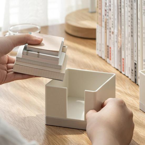 Storage Box Large Capacity Smooth Writing Plastic Portable Stationery Sticky Notes Cube Holder School Supplies