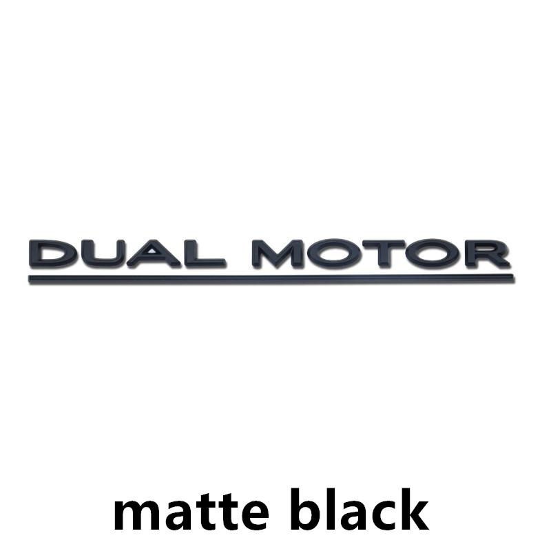 DUAL MOTOR Underlined Letters Emblem for Tesla Model Y 3 X S Car Styling High Performance Trunk Badge Sticker Chrome Black Red