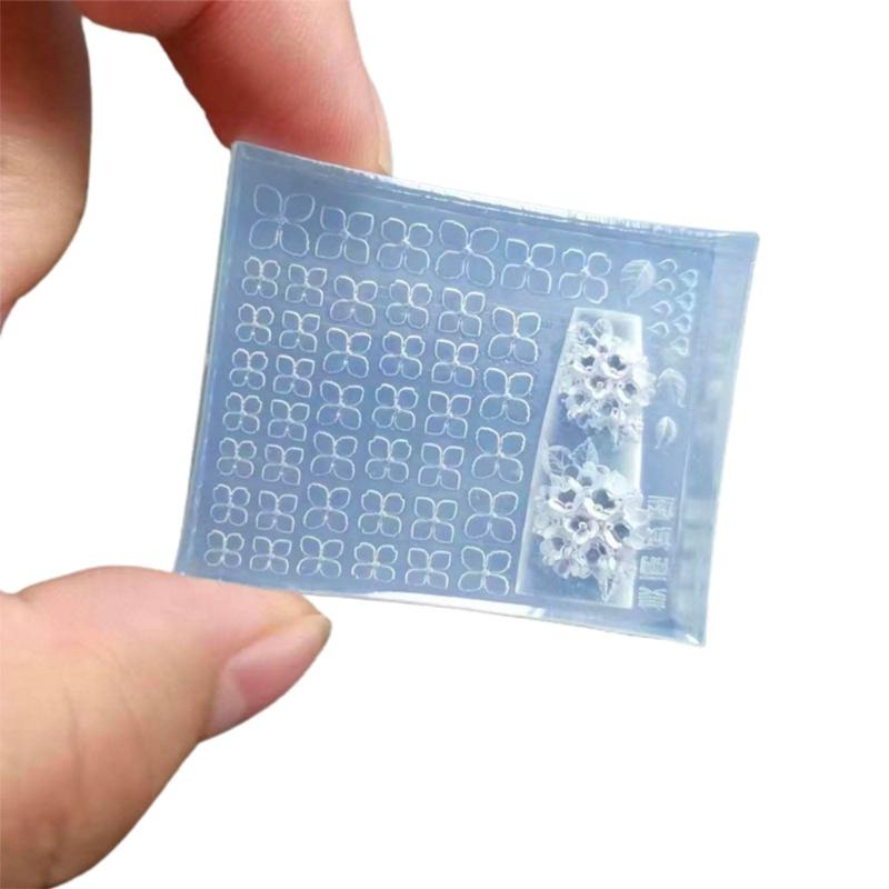 3D Nail Art Mold with Flower Patterns Template Carving Sticker Stencil Tools Creative Stunning Nail Decorations Moulds