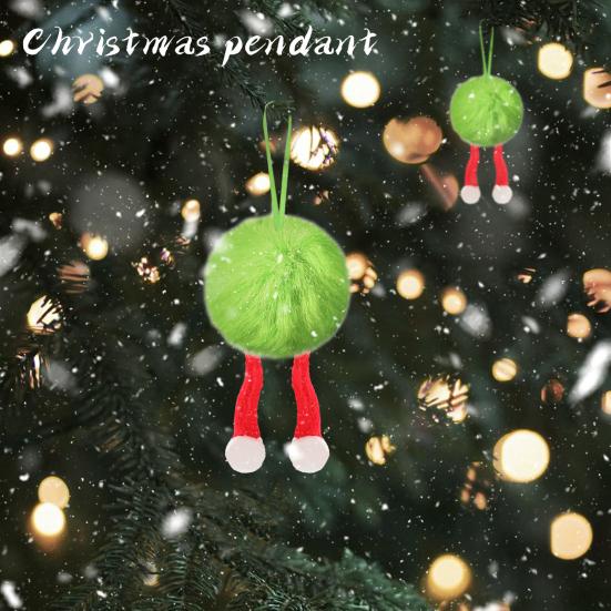 6Pcs Christmas Tree Pendant Striking Design Furry Christmas Furry Ball Decoration Hanging Ornament Seasonal Home Accents