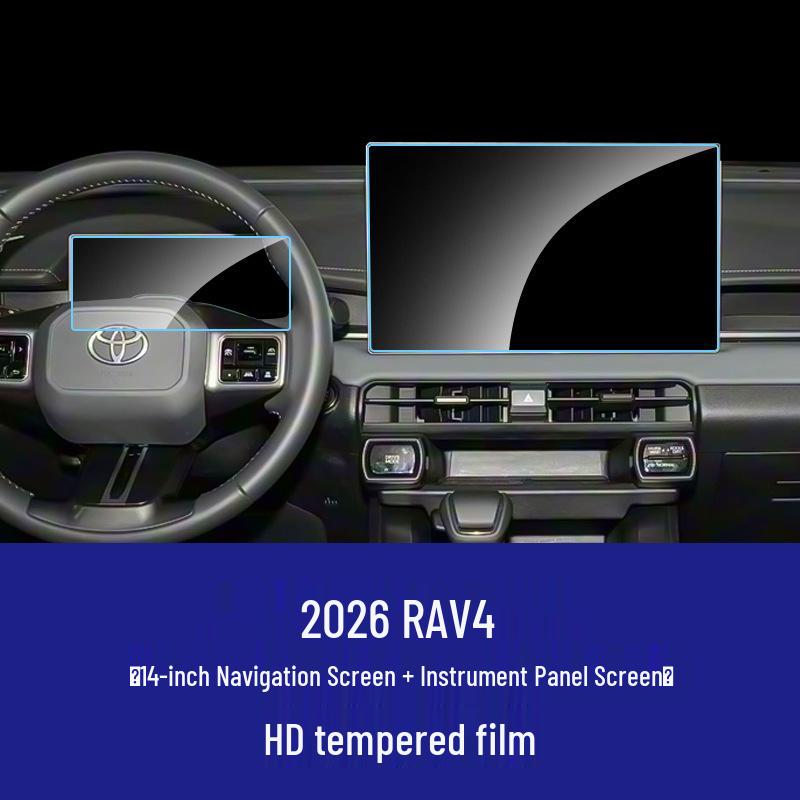 Compatible Tempered Protective Film for Toyota RAV4 Center Console Navigation Screen.