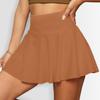 Women's Casual High Waist Solid Color Short Half Skirt Sports Skirt Pleated Skirt