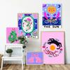 Sun Star Tarot Card Tiger Leopard Art Poster Print Abstract Cat Animal Mural Canvas Painting Pink Picture Living Room Home Decor