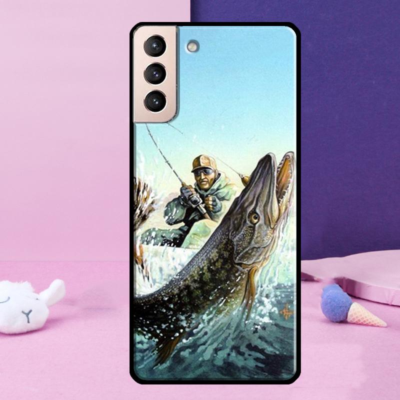 Fishing Painting Phone Case For Samsung Galaxy S25 Ultra S24 Ultra S9 S10 S20 S21 S22 Plus S23 S24 FE Cover