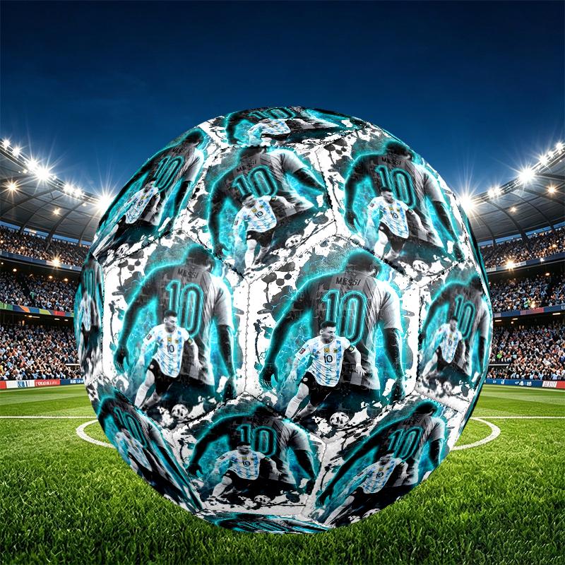 football player Print Size 5 Soccer Ball, PU Wear Resistant Football for Match Training and Daily Practice, Birthday Gift for Soccer Fans