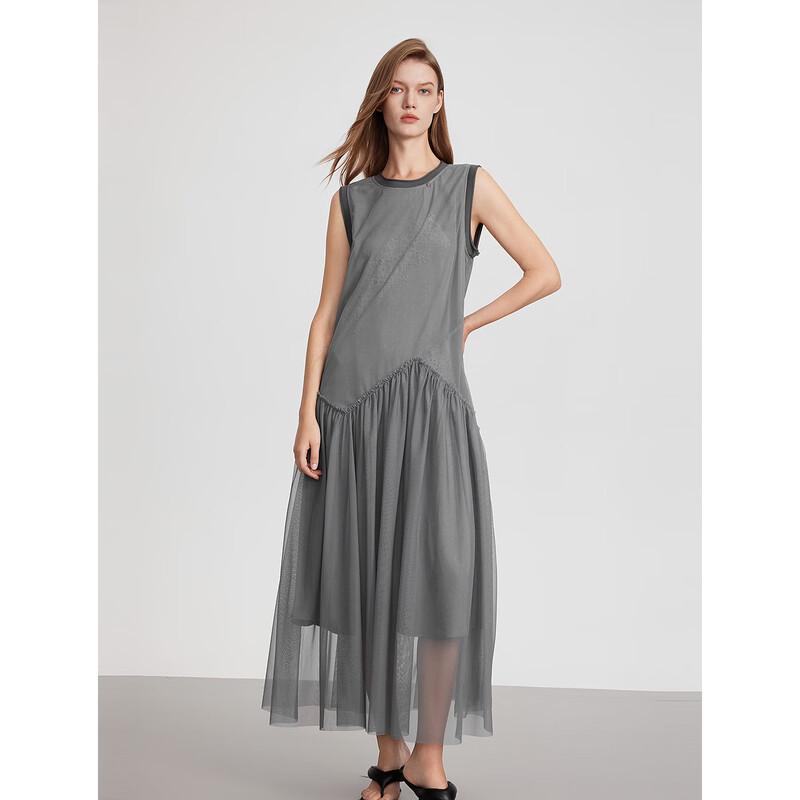 ELLE French-Style Sleeveless Mesh Dress