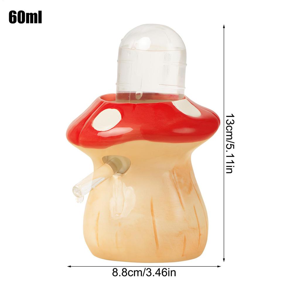 Gerbil Water Bottle Mushroom-Shaped Ceramic Cute Gerbil Water Dispenser For Chinchilla Balcony Cage Apartment Living Room