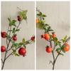 6-Fruit Artificial Pomegranate Branches Realistic Plastic Simulation Pomegranate Fruit Elegant Handmade Fake Plants
