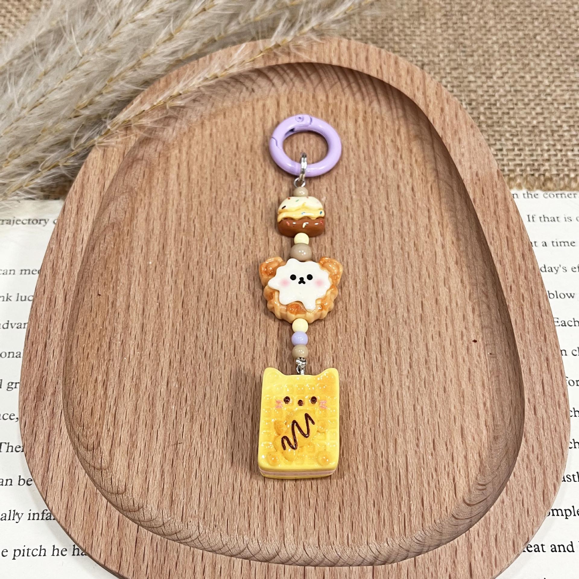 Panda Bread Keychain: Cute Xiaohongshu Toy with Lanyard & Phone Strap