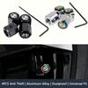 4Pcs Anti Theft Tire Valve Caps Aluminum Alloy Dustproof for 159 147 156 164 Giulia Giulietta Mito Brera Accessories