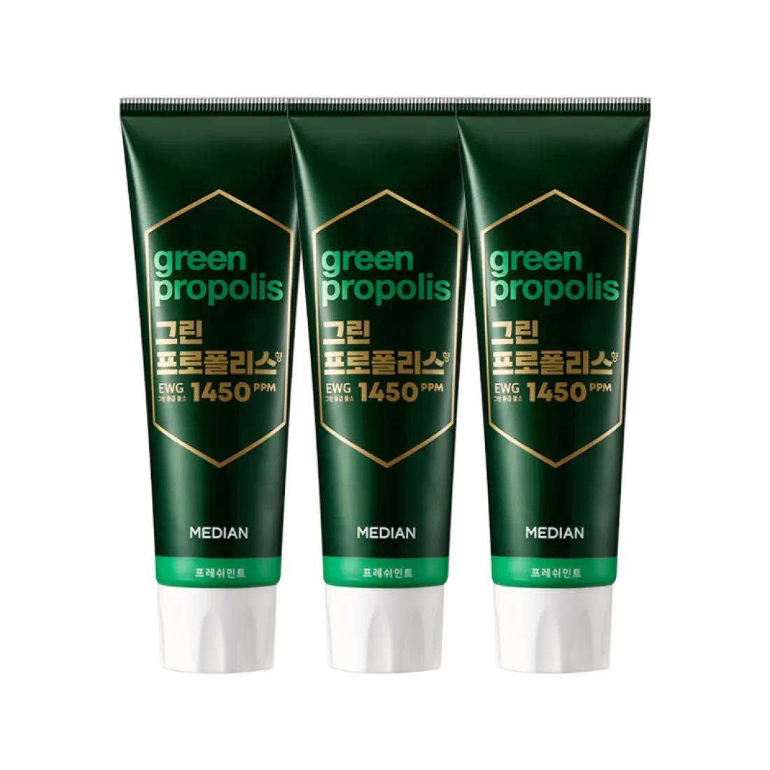 Median Green Propolis Toothpaste Fresh Mint 100g x 3 Pack