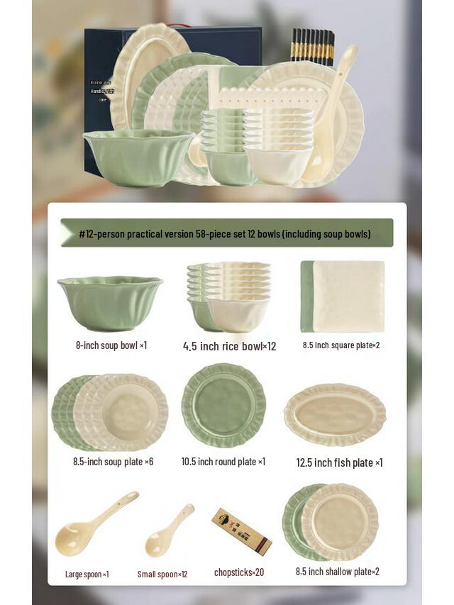 Maud Lanka 58-Piece Floral Ceramic Dinnerware Set