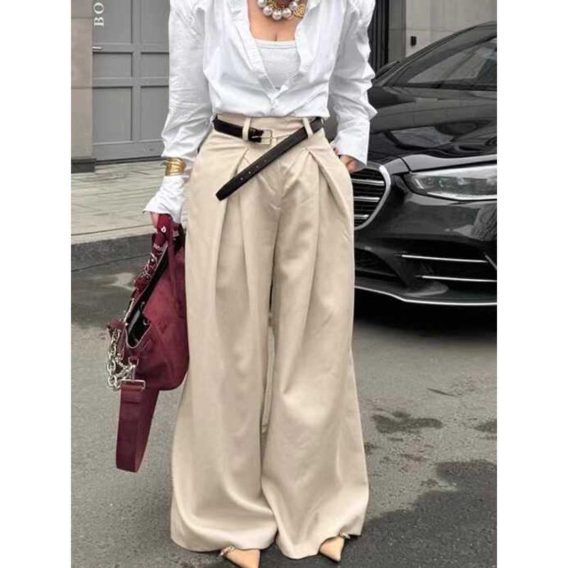 Fashion Style New Design Sense High Waist Temperament Mop Casual Pants High Waisted Casual Pants