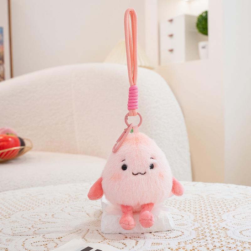 Cartoon Fruit Plush Beanbag Toy - Cute Mangosteen, Peach, Dragon Fruit, Persimmon Pendants - Ideal Gift for Women