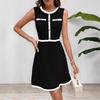 This Spring and Summer Women's Dress Is Elegant and Stylish Featuring A Round-neck Knitted Dress