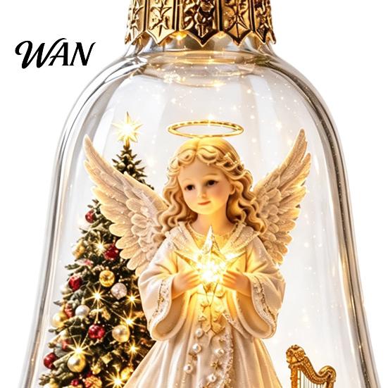 Miniature Holiday Scene Hanging Balls 3D Christmas Bell Ornament, Winter Clear Decoration with Santa Festive Window Shelf Decorations Snowman Reindeer