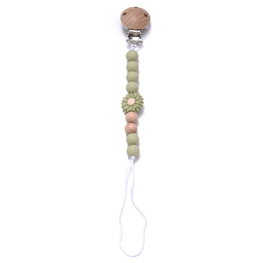 Wood Pacifier Holder Clips Dummy Clips Baby Teething Toys Straps Cute Baby Pacifier Chain  Toddler