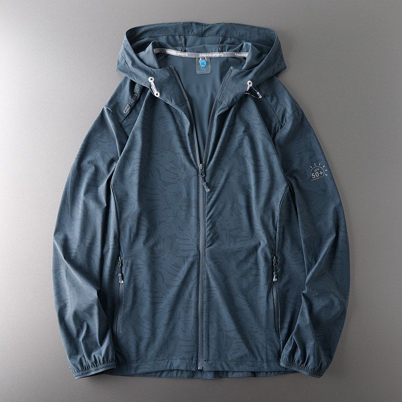 Export Summer Outdoor Fishing UPF50 Sun Protection Clothing Men s Summer Ice Silk Cool Feeling Sun-Protective Clothing Men s Thin Wind Shield Dark Green 3XL