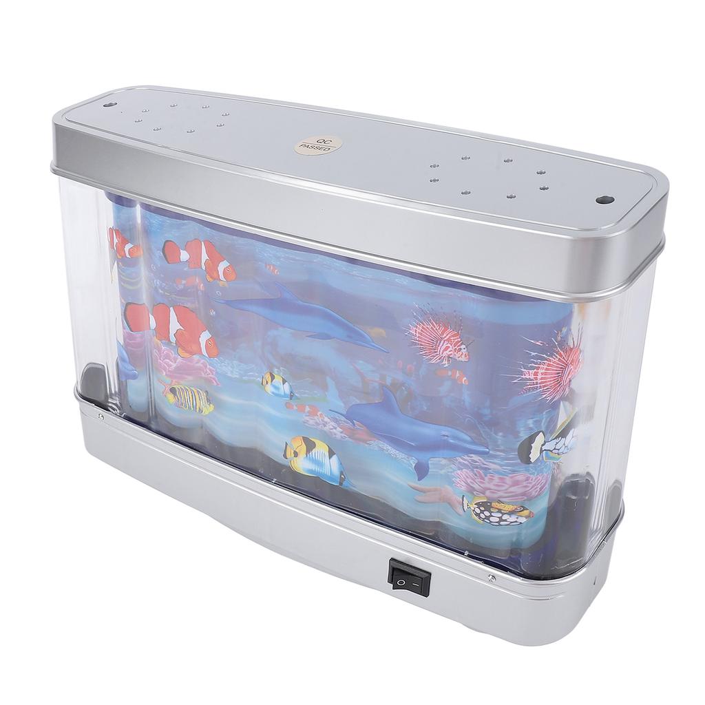 Artificial Fish Tank Decorative Lamp Lifelike White Light Aquarium Desk Lamp Night Light with Moving