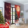 2pcs 2D Flat Printing Christmas Party Curtain Christmas Tree Santa Moon 100% Polyester Without Electricity Party Decorations for