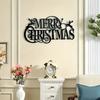 1 Piece Classic Metal Merry Christmas Hanging Ornament, Festive Decor for Home Kitchen Office Featherless No Electricity Needed