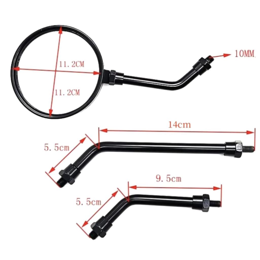 [Deepa Ribusu] Z2 Mirror, Plating Left and Right Set, 0.4 Inches (10 Mm), Positive