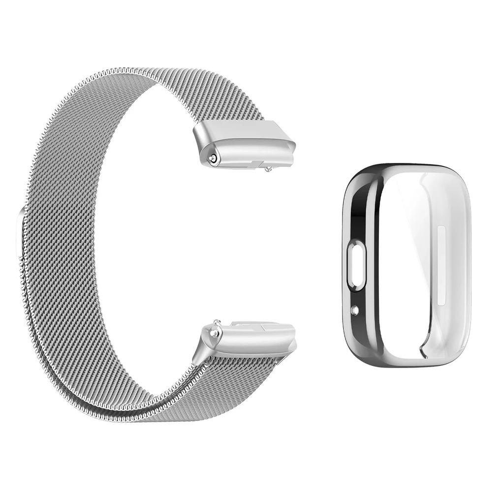 Strap For Xiaomi Redmi Watch 3 Active/3 Lite With TPU Soft Case Screen Protector Replacement Metal Milanese Magnetic Watchband