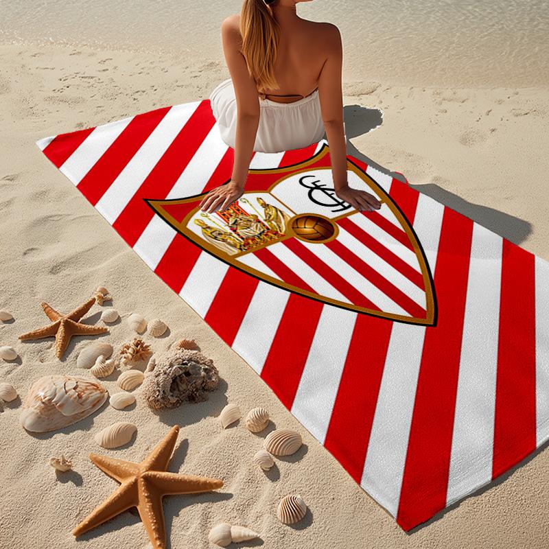 Sevilla Fc Crest Design Microfiber Beach Towel, Lightweight And Quick-Dry, for Summer Travel, Beach Essential, Swimming Pool
