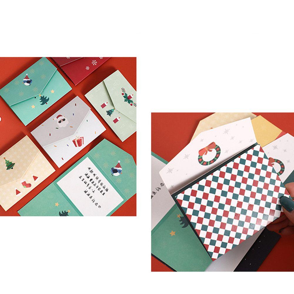 1/10PCS Envelopes Paper New Years Winter Holiday Merry Christmas Greeting Card Set Xmas Gifts Cards