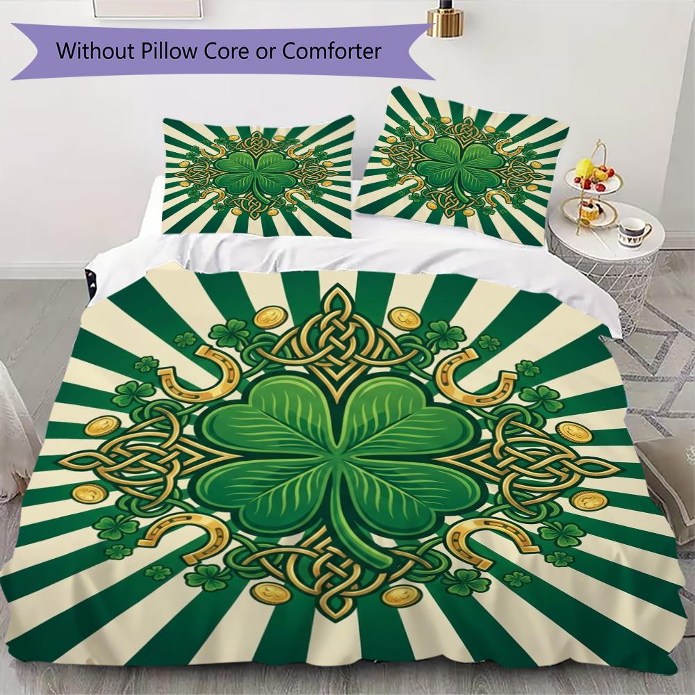 

Leaf Clover Pattern Bedding uilt Set uilt Cover Pillowcase Home Decoration Birthday Gift (1 * duvet cover + 2 * pillowcase without core)58 135x200cm