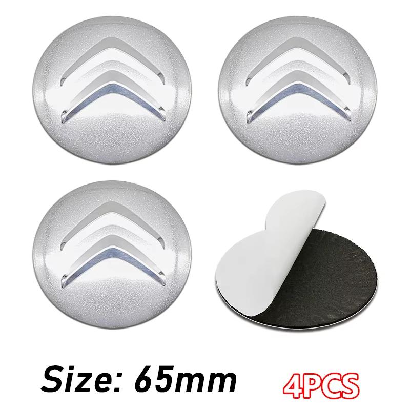 65mm 3D Alloy Logo Car Wheel Center Caps Stickers Emblem for CITROËN C3 C4 C5 C6 Berlingo Picasso Decoration (Set of 4 Pcs) aoq123