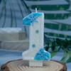 Frozen Princess Themed Snowflake Number Candles for Children's First Birthday Cake Decoration