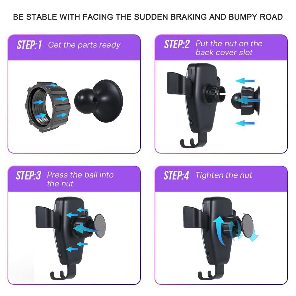 Car Phone Holder Wireless  R Fast Charging Wireless Car Socket  R Holder Mobile Phone Holder Driving