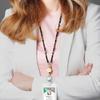 Natural Women's Lanyard Necklace Fashion Key Lanyard Badge Card Holder  Key Chain